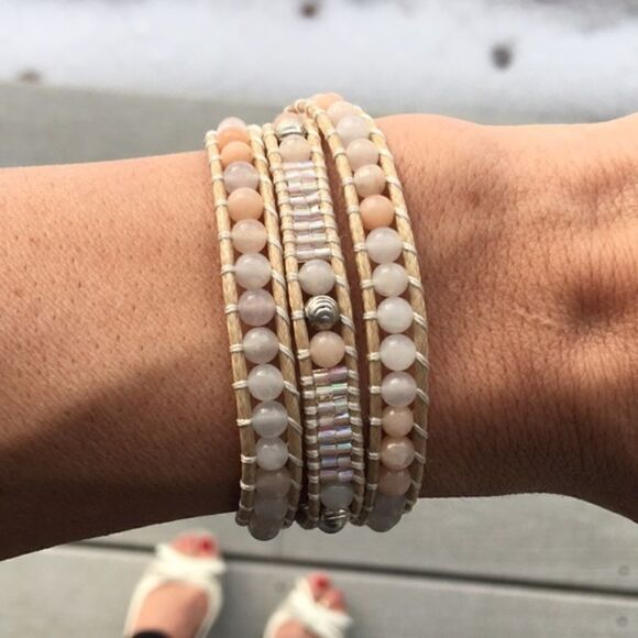 Katie Soleil Jewelry - NEW Katie Soleil tan ivory beige Wrap bracelet